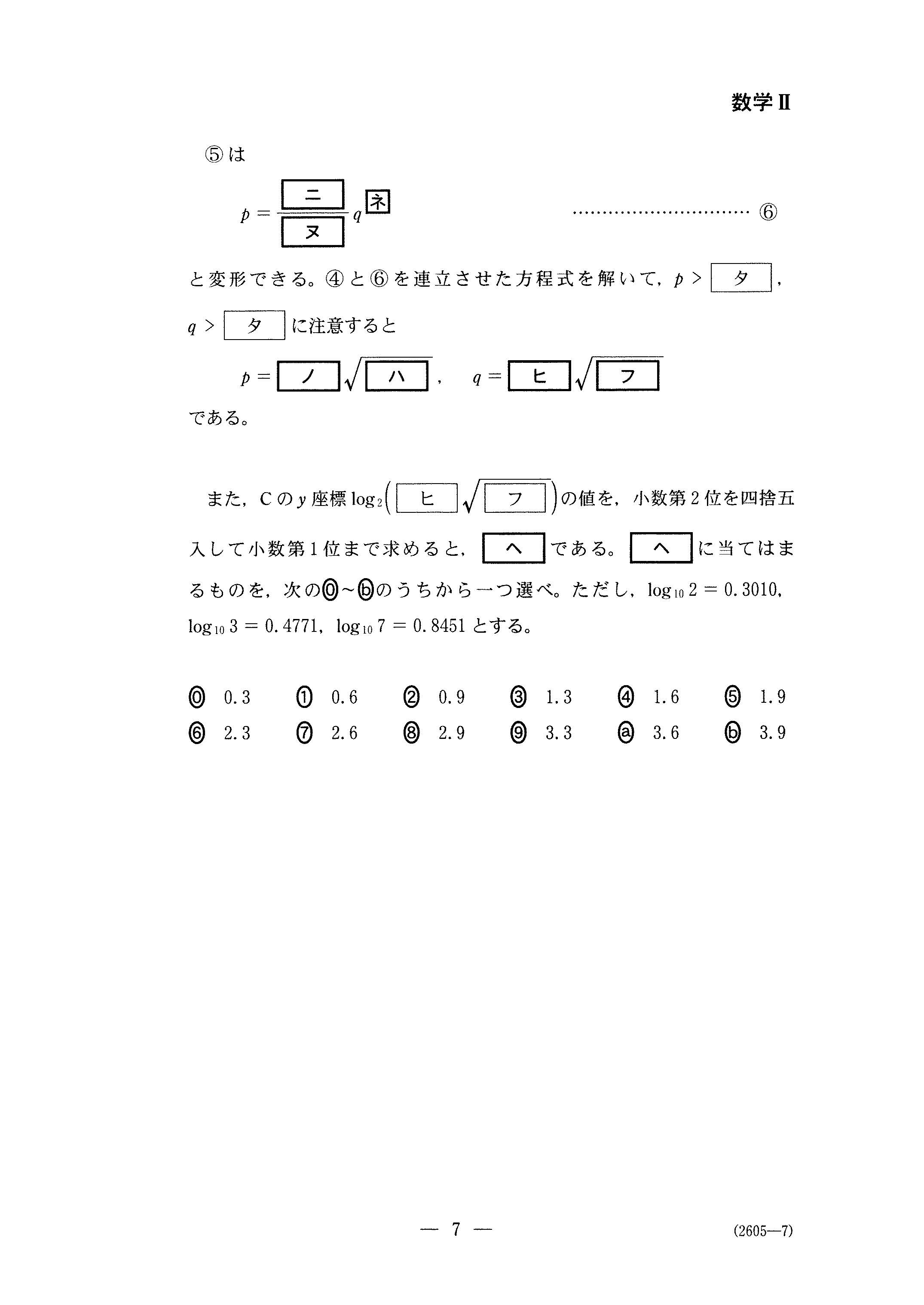 H29数学_数学Ⅱ 大学入試センター試験過去問